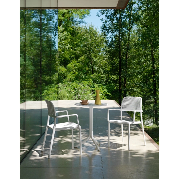 Stolik ogrodowy okrągły 60 cm STEP TORTORA ciemny beż, Nardi